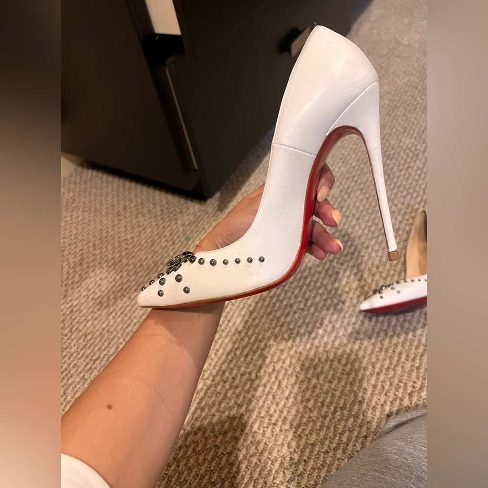 christian louboutin white heels